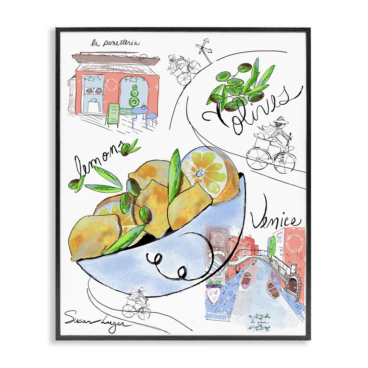 Stupell Industries Italian Kitchen Sketch Collection Framed Giclee, design by Susan Lugar